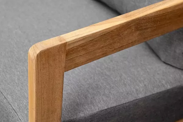 Деревянный диван из массива тика 3 местный с подушками Деревянный диван из массива тика 3 местный с подушками