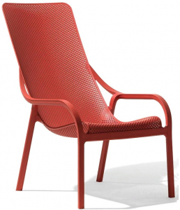 Кресло пластиковое Net лаунж, красный