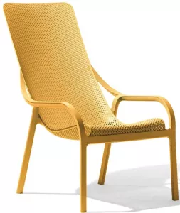 Кресло пластиковое Net лаунж, желтый