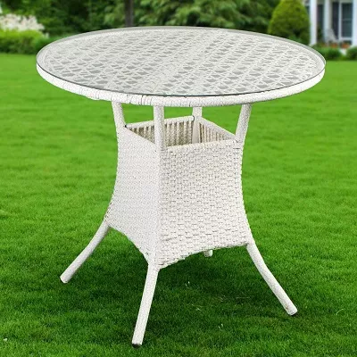 Комплект обеденный белый из искусственного ротанга стол и 2 крес Комплект обеденный белый из искусственного ротанга стол и 2 крес