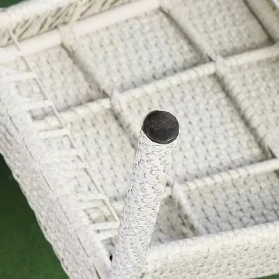 Комплект обеденный белый из искусственного ротанга стол и 2 крес Комплект обеденный белый из искусственного ротанга стол и 2 крес