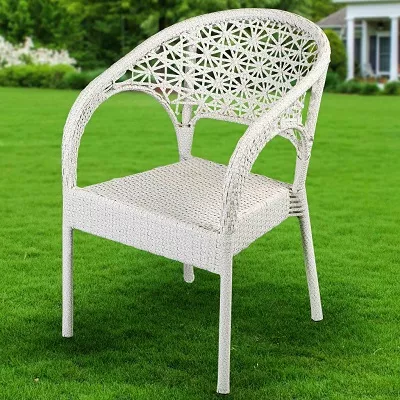 Комплект обеденный белый из искусственного ротанга стол и 2 крес Комплект обеденный белый из искусственного ротанга стол и 2 крес