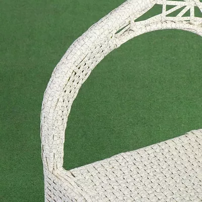 Комплект обеденный белый из искусственного ротанга стол и 2 крес Комплект обеденный белый из искусственного ротанга стол и 2 крес