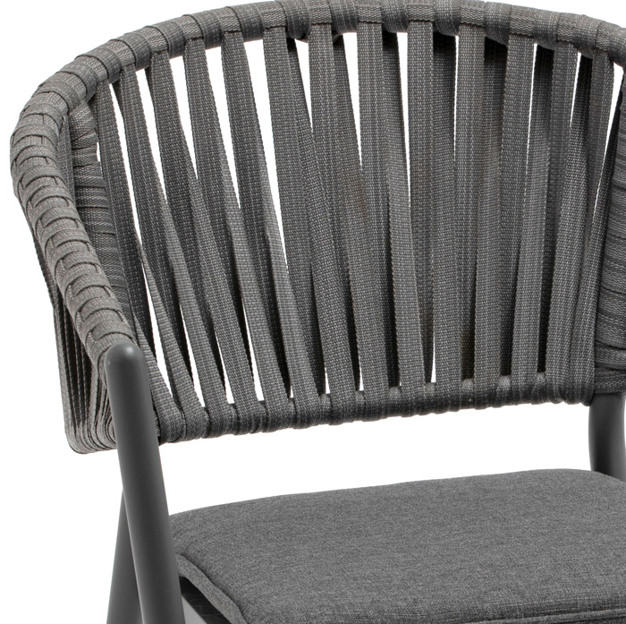 Кресло плетеное из роуп на алюминиевом каркасе недорого