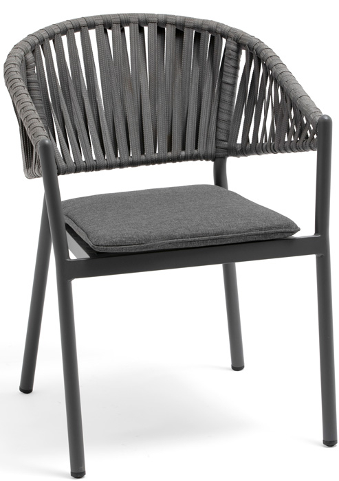 Кресло плетеное из роуп на алюминиевом каркасе недорого