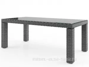 Большой прямоугольный стол из искусственного ротанга 220 см
