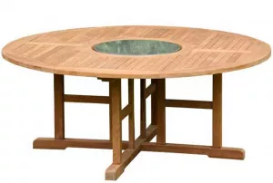 Большой обеденный круглый стол из тика 180 см купить