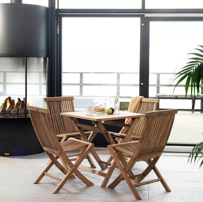 Квадратный обеденный складной стол из тика купить Квадратный обеденный складной стол из тика купить