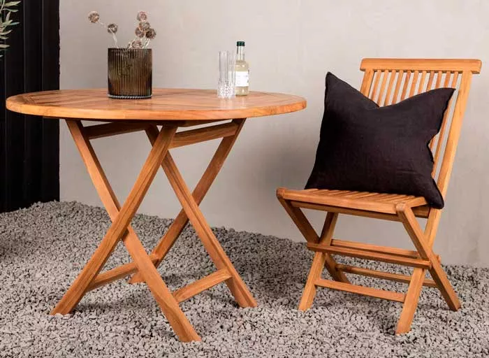 Складной круглый стол из тика для дачи купить Складной круглый стол из тика для дачи купить