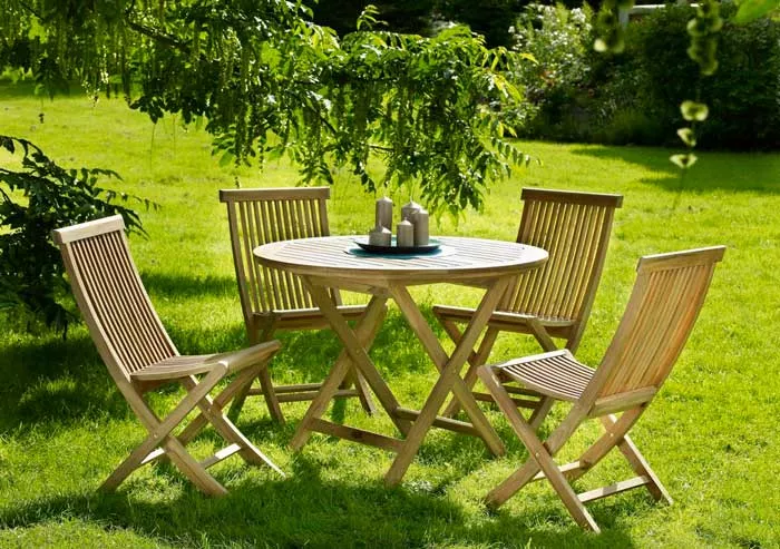 Складной круглый стол из тика для дачи купить Складной круглый стол из тика для дачи купить