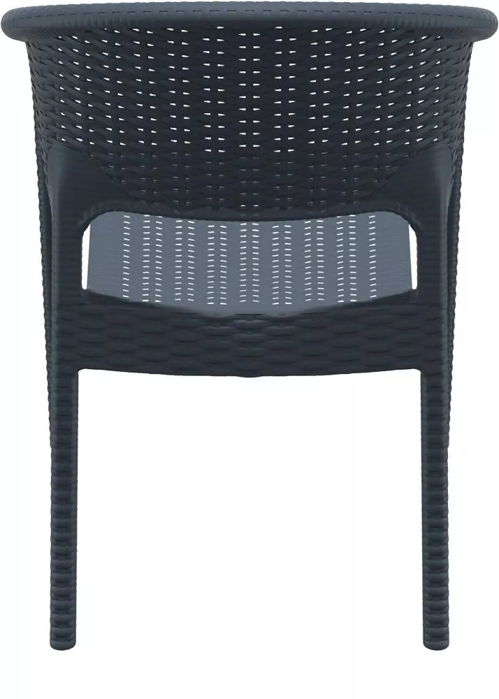 Пластиковое кресло с имитацией ротанга, антрацит