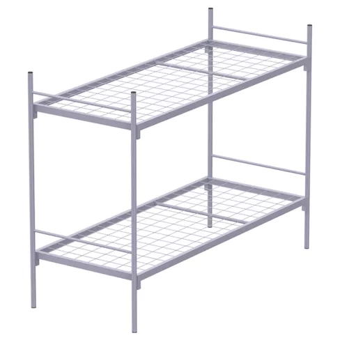 Кровать металлическая двухъярусная для рабочих Кровать металлическая двухъярусная для рабочих