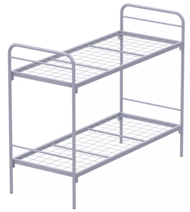 Кровать металлическая двухъярусная для рабочих Кровать металлическая двухъярусная для рабочих