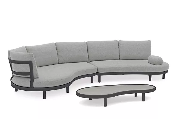 Алюминиевый комплект лаунж мебели антрацит/серый