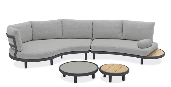 Комплект уличный для отдыха из алюминия, антрацит