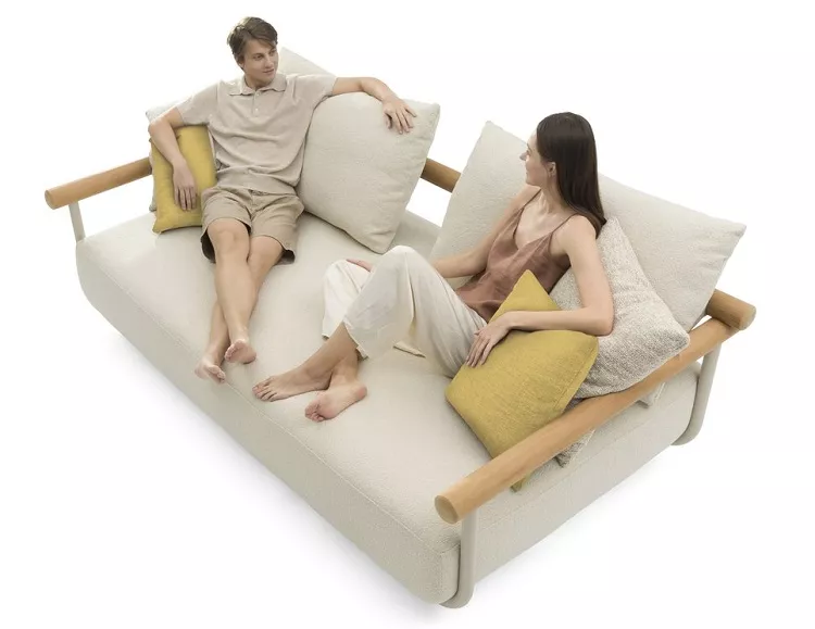 Лаунж комплект мебели для отдыха бежевый, алюминий/тик Лаунж комплект мебели для отдыха бежевый, алюминий/тик