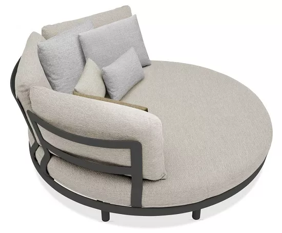 Уличный круглый диван-кровать из алюминия, антрацит Уличный круглый диван-кровать из алюминия, антрацит