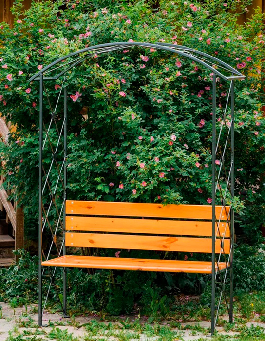Садовая арка со скамейкой металл/сосна купить недорого