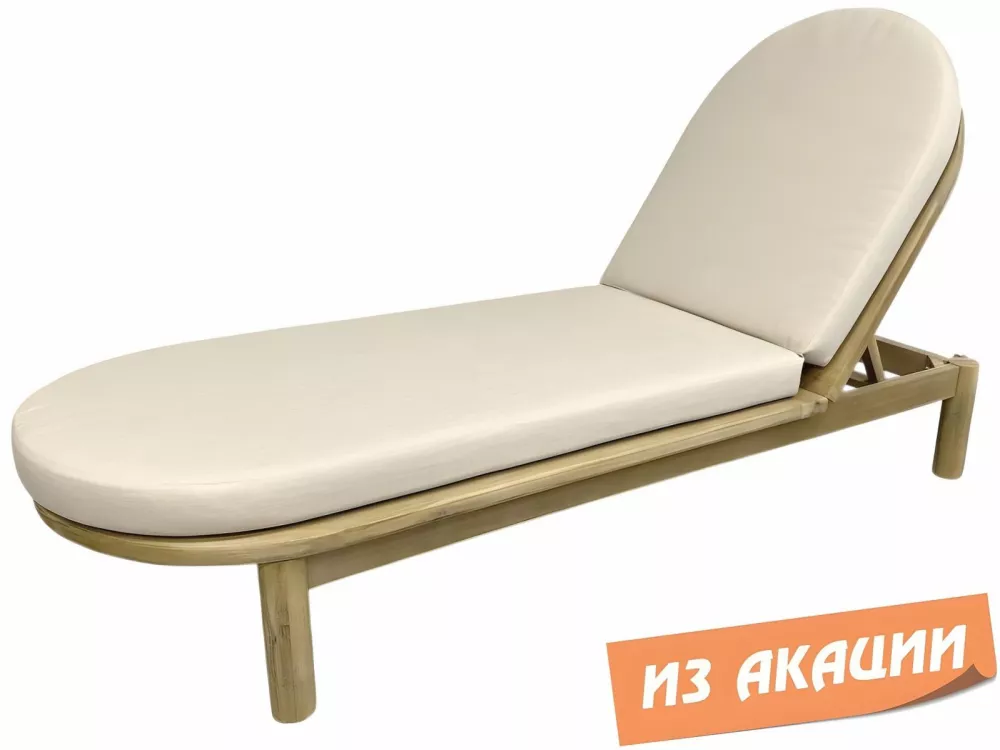 Деревянный лежак из акации с матрасом. Купить!