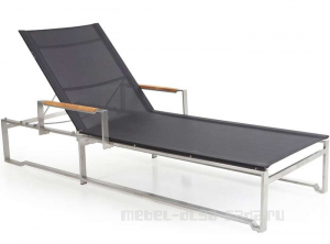 Лежак для дачи Gotland с подлокотниками, текстилен/тик