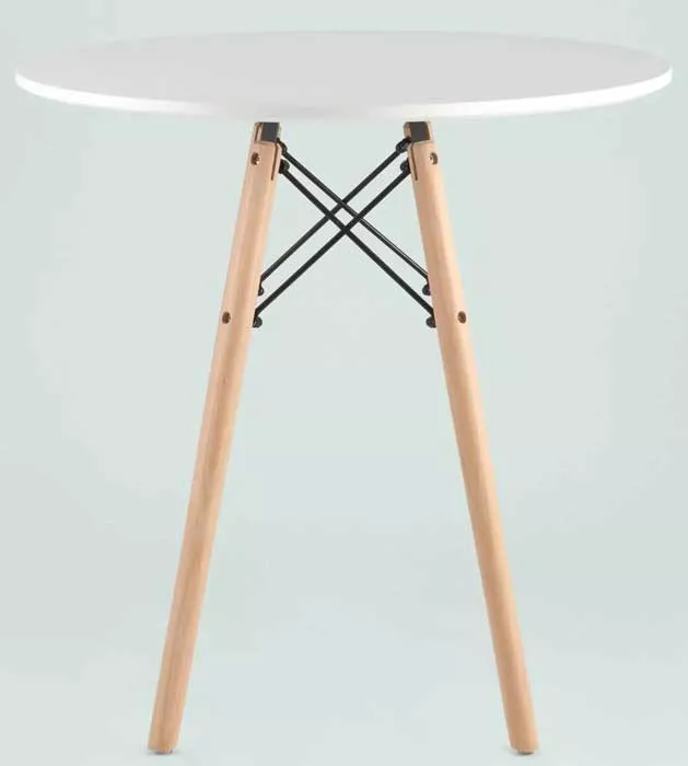 Круглый стол с деревянными ножками 70 см