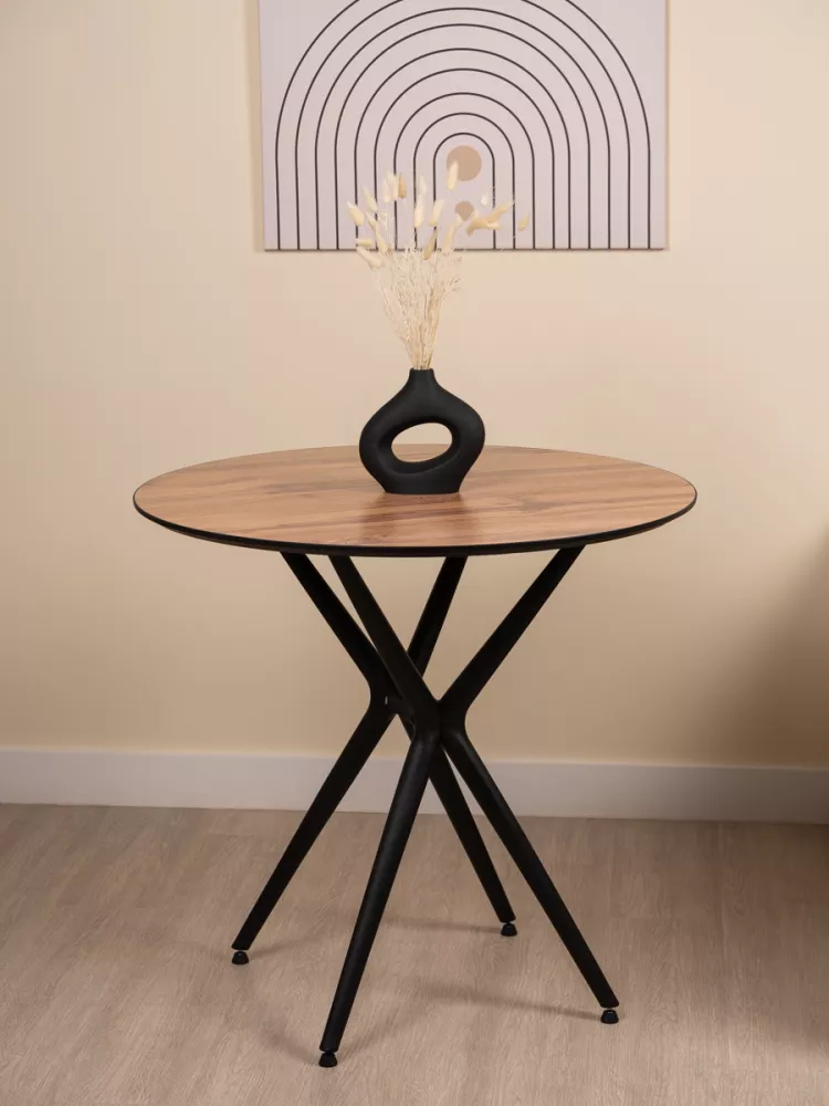 Круглый пластиковый стол со столешницей ЛДСП 80 см дуб вотан Круглый пластиковый стол со столешницей ЛДСП 80 см дуб вотан