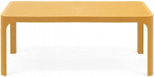 Кофейный пластиковый стол Net, желтый 064SE