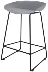 Полубарный стул для кухни серый с черными ножками