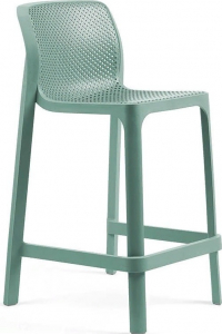 Полубарный стул со спинкой пластиковый, зеленый Италия