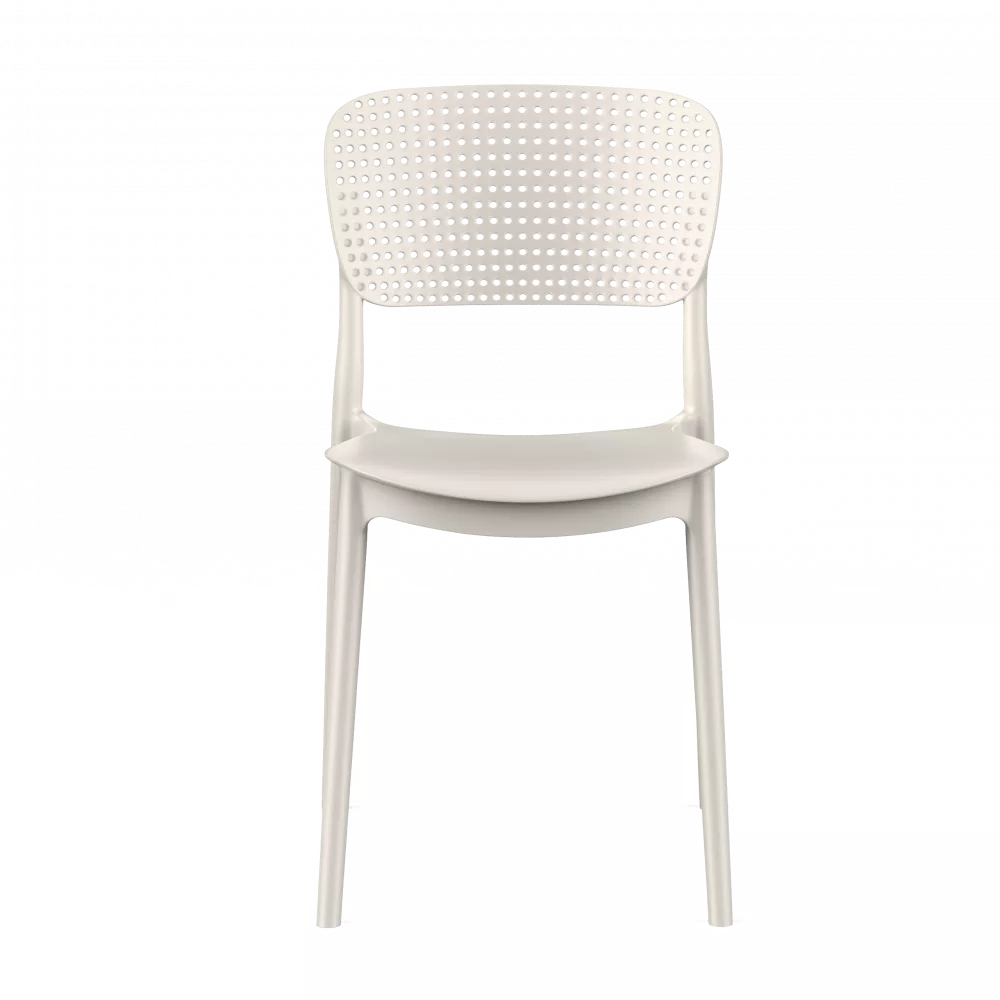 Светло-бежевый пластиковый стул со спинкой купить Светло-бежевый пластиковый стул со спинкой купить