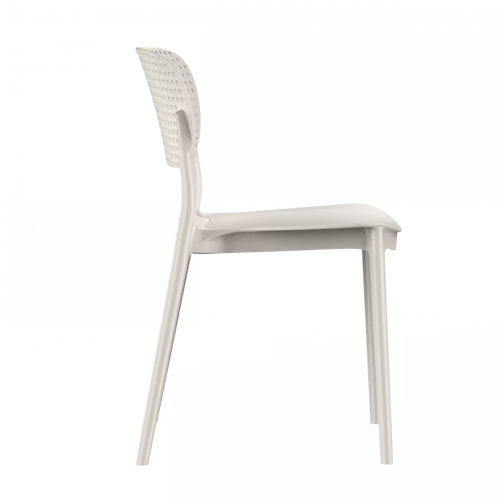 Светло-бежевый пластиковый стул со спинкой купить Светло-бежевый пластиковый стул со спинкой купить