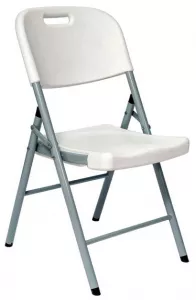 Складной пластиковый стул на металлокаркасе со спинкой