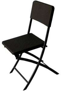 Складной пластиковый стул с имитацией ротанга