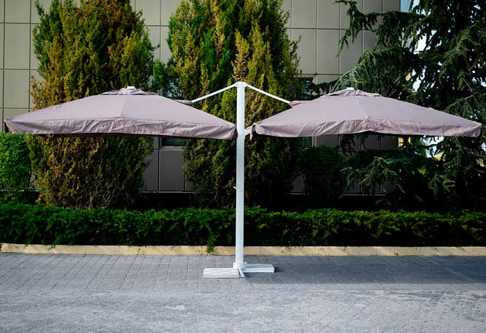 Двойной уличный зонт для кафе и пляжа купить недорого
