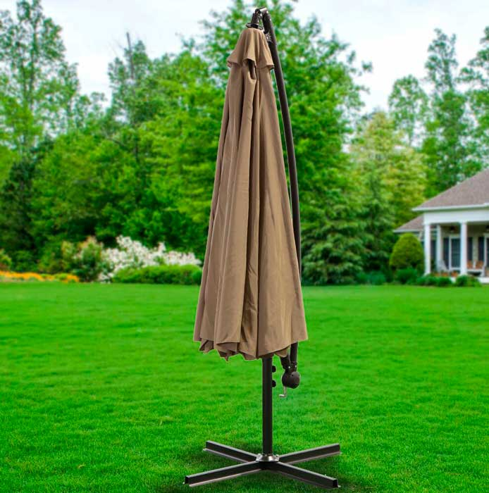 Садовый зонт с боковой опорой 3м. коричневый