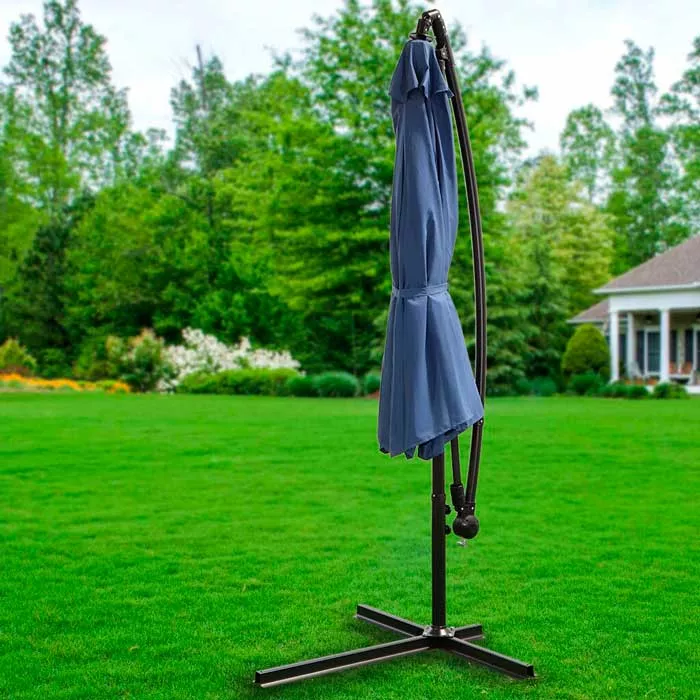 Садовый зонт для дачи на боковой опоре 3м, синий купить недорого