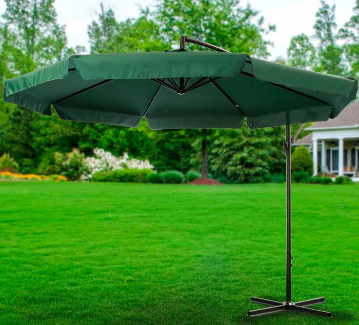 Садовый зонт с боковой опорой 3м. зеленый