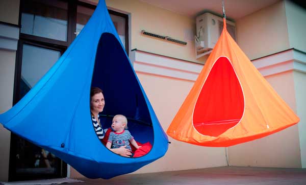 текстильные подвесные кресла к потолку в детскую