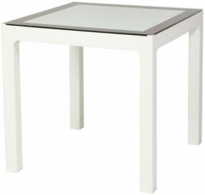 Пластиковый стол с имитацией ротанга 80х80