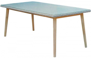 Плетеный стол искусственный ротанга/акация Arosa 200х100см