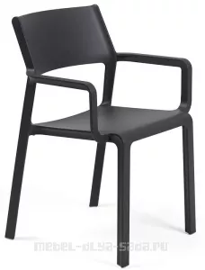 Итальянское кресло пластиковое, антрацит