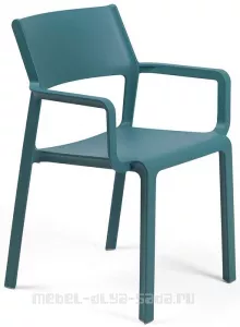 Кресло пластиковое, сине-зеленый