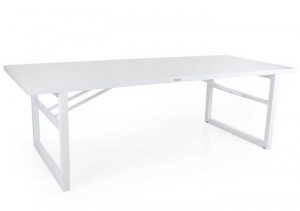 Стол обеденный из алюминия Vevi, белый 230x95