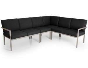 Угловой диван на металлокаркасе бежевый/серый