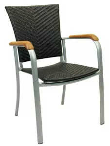 Уличный стул из искусственного ротанга, тика, алюминия 
