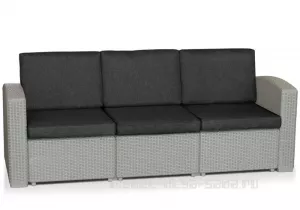 Пластиковый диван с имитацией ротанга 3-х местный
