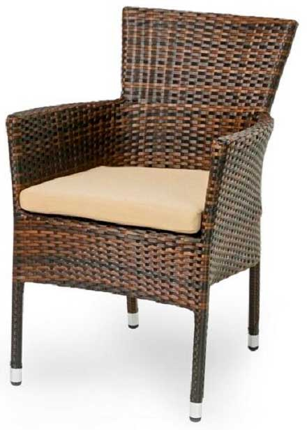 Плетеное кресло из искусственного ротанга темно-коричневое